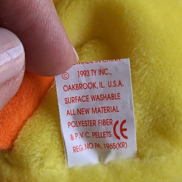 Quackers the Duck 1993 Original Beanie Babies NWT - Picture 6 of 8